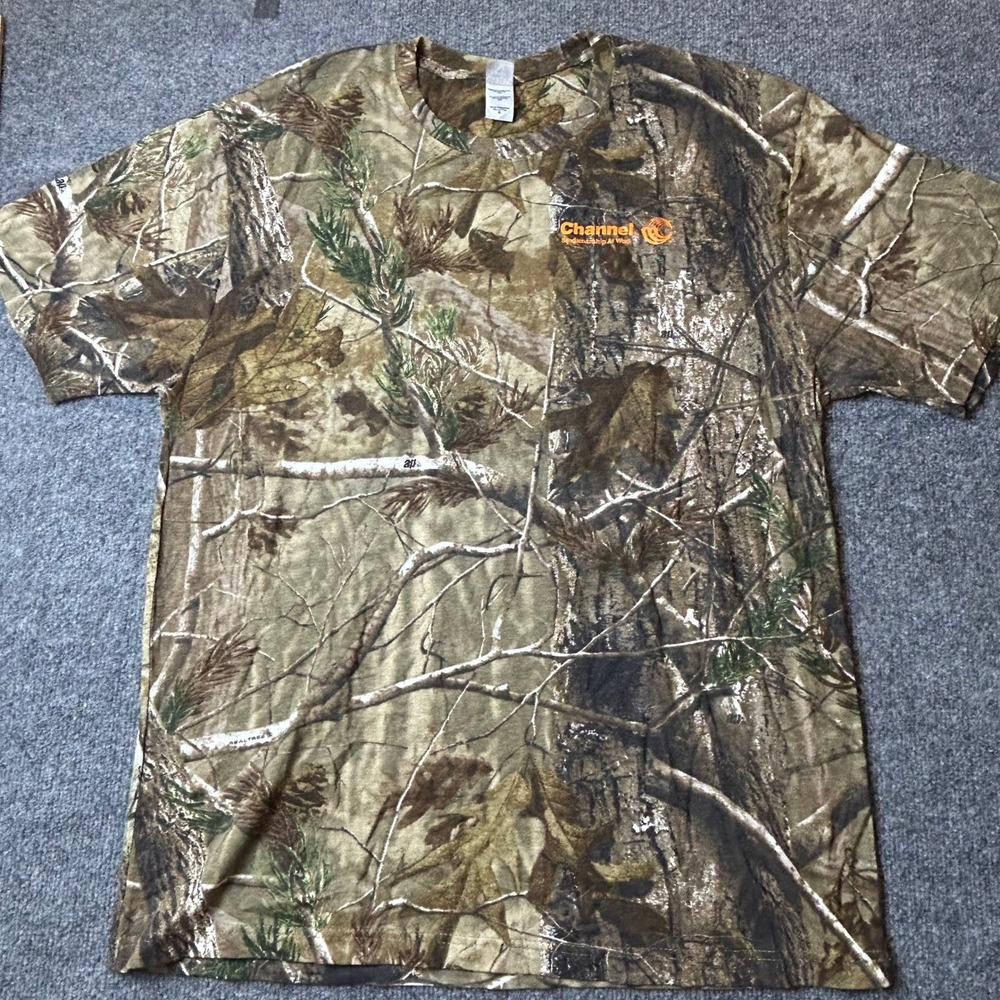 Code V T-Shirt Mens XL Camo Realtree AP Channel Seeds Cotton Short Sleeve Tee